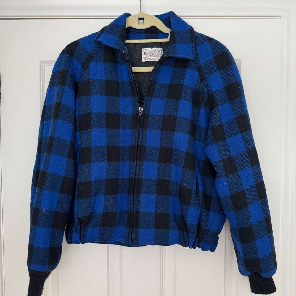 Pendleton- Blue and Black Wool Check Jacket